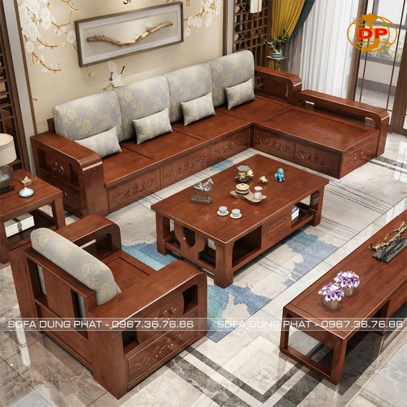 sofa gỗ hiện đại tiện lợi và thẩm mỹ